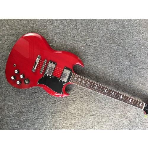 Custom shop electric guitar mahogany wood body and neck humbucker pickups red color sg guitar