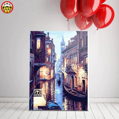 European Landscape Venice Night Scenery Paint by numbers Art DIY Paintings Home Decorative Canvas Paintings