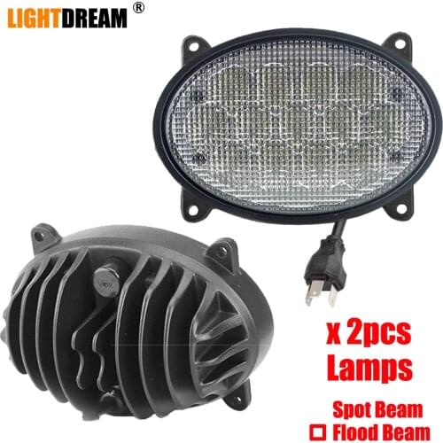 6.5" inch 65W Oval Led Work Lights 12V 24V Front Headlights With High Low Beam For John Deere Case IH Tractor work lamps x2pcs