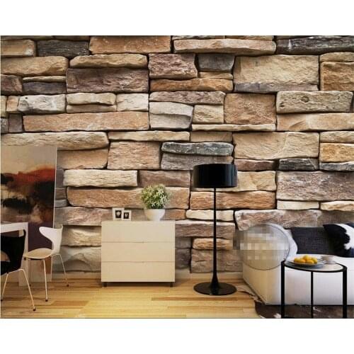 Beibehang photo wallpaper modern 3d bricks modern simple brick stone stones pile art design bedroom office living room wallpaper