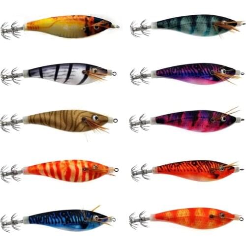 10Pcs Hot Sale Cuttlefish Squid Hook Octopus Fishing Lure Luminous Squid Jig Shrimp Lure Artificial Hard Bait