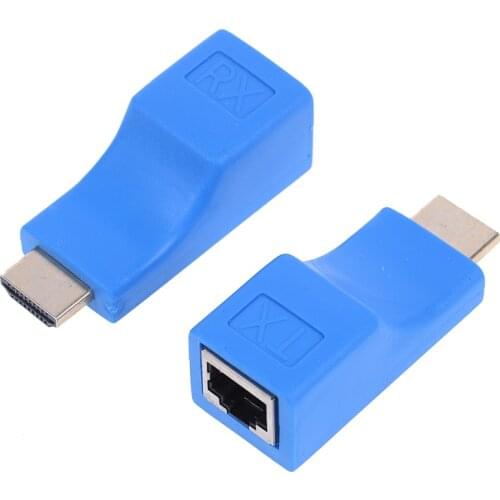 HDMI Extender to RJ45 LAN Network Extension Transmitter Receiver TX RX Cat5e CAT6 Ethernet Cable V1.4 30m 4K HD TV 1080P