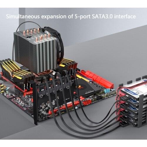 PCIE To SATA 3.0 Expansion Card PCIE To 5 Port SATA3.0 Adapter Expansion Card