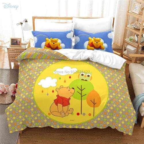 Cartoon Disney Winnie The Pooh 3d Bedding Set Twin Full Queen King Chidren Bed Linen Set Home Textile 2/3pcs Comforter Cover Set