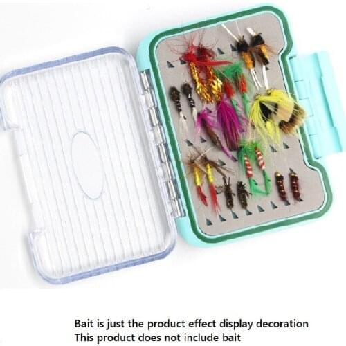 1pcs Fishing Tackle Box 10.8*7.8*3.2cm Blue Fly Fishing Box Fishing Equipment Bait Lure Hook Storage Box