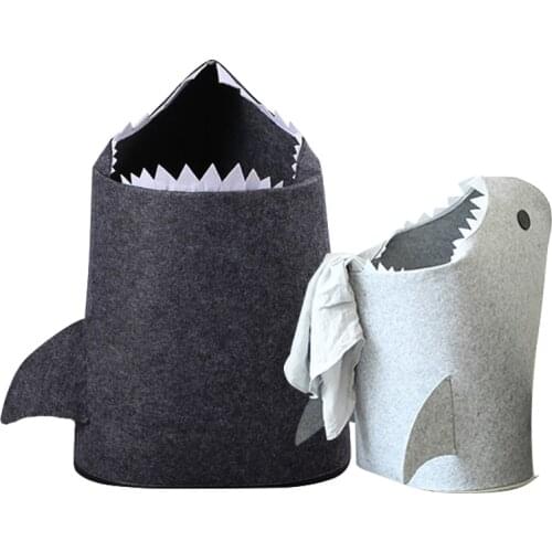 Laundry Basket Shark Shape Kids Toys Storage Basket Home Folding Toys Clothes Organizer Bucket Storage Decor