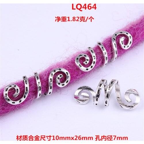 Metal Silver Gold Viking Spiral Hair Braid Dread Beard Dreadlock Beads Rings Tube Clips For Hair Accessories Charms Hair Clip