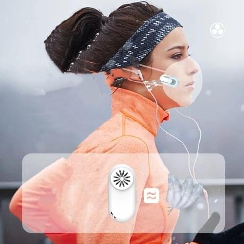 Mini Clip-on Mask Fan Cooling USB Rechargeable Portable Electric Fan Mute Air Cooler White Black For Outdoor Sports Mask Summer