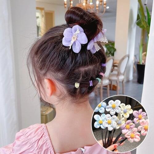 Fashion Flower Bow Magic Bud Bun Scrunchies for Girl Twist Hair Style Updo Donuts Women DIY Hairstyle Tool Band Hair Accessories