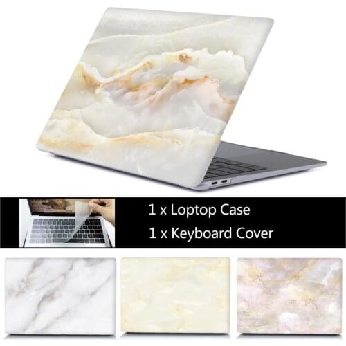 Marble Laptop Case For MacBook Pro 13 case A2289 Touch ID Air 13 case A1932 Retina 11 12 15 Pro 16 A2141 case + Keyboard Cover