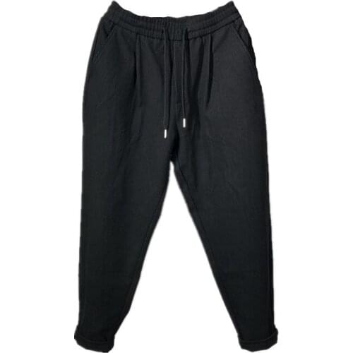 Owen Seak Men Casual Cargo Harem Pants High Street Wear Hip Hop Ankle Length Mens Clothing Sweatpants Autumn Black Pants