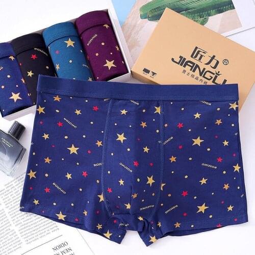 4pcs/lot 2021 New 95% Cotton Male Panties Mens Underwear Boxers Man Boxer Solid Underpants Comfortable Shorts QS9106