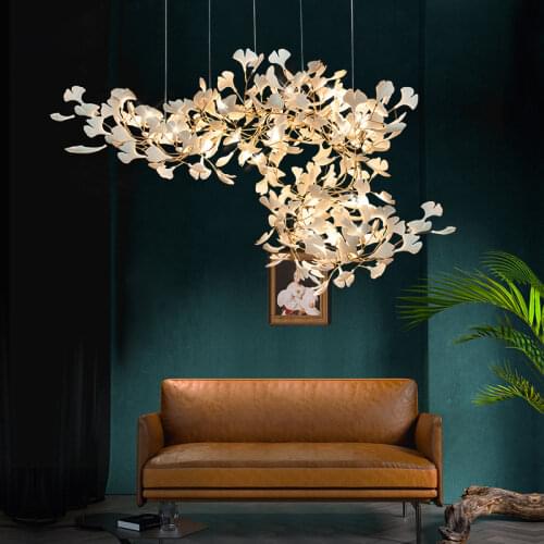 New Style Gold Branches Chandeliers With Porcelain Leaves Chandelier Interior Home Decor Lustre Luxury drawing room Chandelier