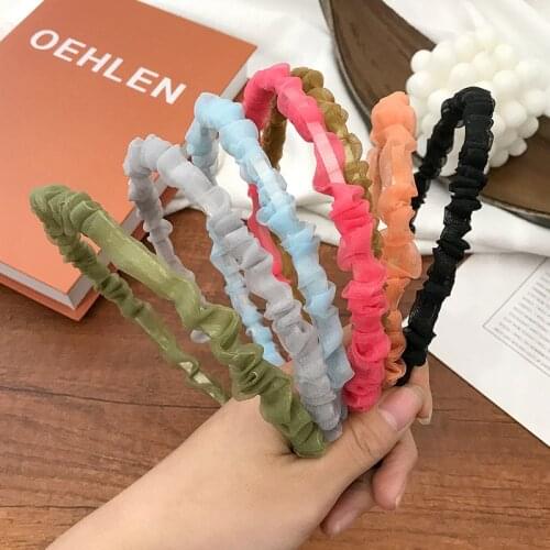 Fashion Chiffon Lace Women Girls Hair Band Hairhoop Muslin Folds Korean Style Outdoor Lady Elegant Hair Accessories Headband