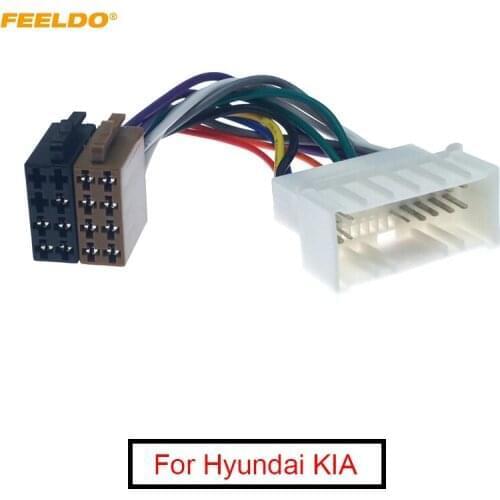 FEELDO Car CD Radio Wiring Harness Original Head Units Cable For Hyundai KIA to ISO Stereo Conversion Plug Wire Adapter