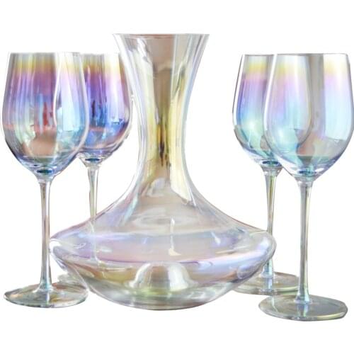 Hot Hand Blown Lead Free Crystal Wine Drinking Glass Set Classic Crystal Wine Glass Set