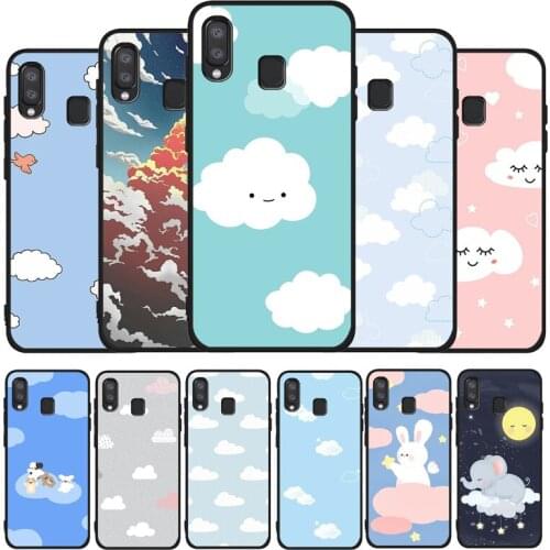 Lovely white cloud Black Phone Case For Samsung Galaxy A71 A51 A41 A31 A20E A10 A20 A40 A50 A70 M30S M20 A7 A8 A9 2018