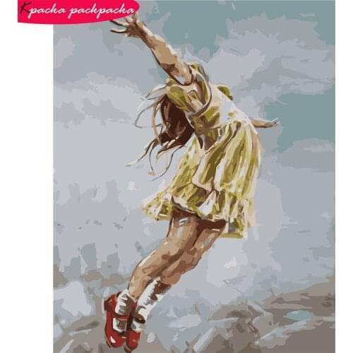 Frame Child Painting By Numbers On Canvas No Frame Canvas Painting 19.7x15.7inch 24 Colors Home Unique Gift Diff:3 Stars VA-1446