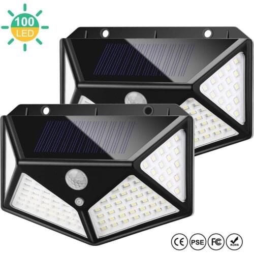 LED Solar Light Outdoor Solar Lamp with Motion Sensor Solar LED Light Waterproof Sunlight Powered for Garden Decoration