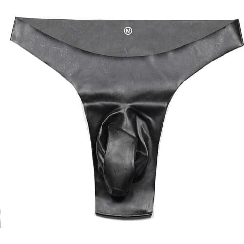 Hot big sale thongs new Latex briefs underpants underwear T shorts G string with cock penis sheath 5 size