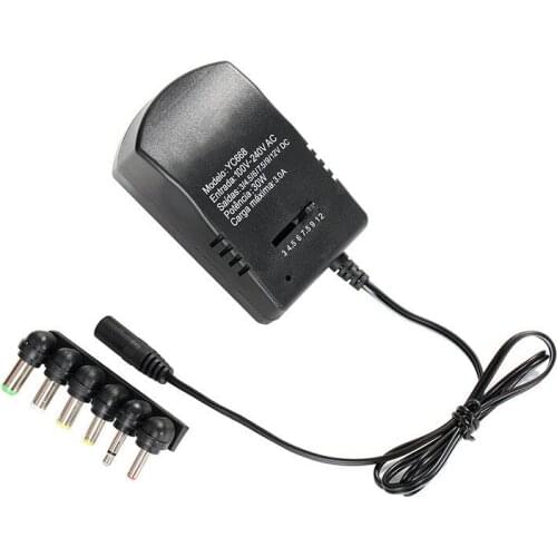 AC DC Universal 220V To 12V Power Adapter Supply 3V 6V 9V 12V Adjustable Power Supply Adapter 3A 30W Cable 7 Plugs