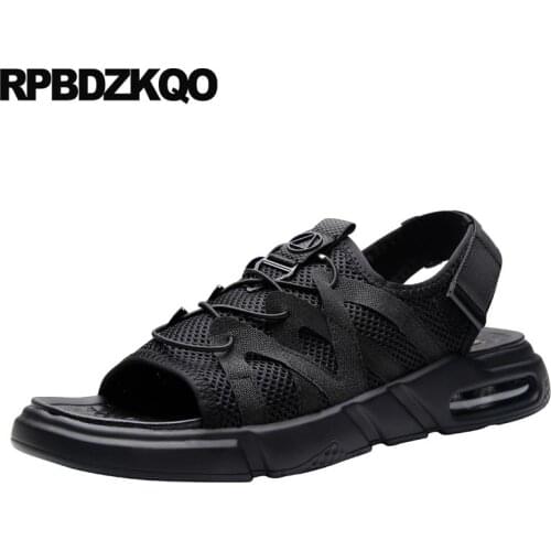 Waterproof Italian Designer Shoes Men High Quality Outdoor Runway Sport Sneakers Luxury Sandals Mesh Water Strap Summer Black
