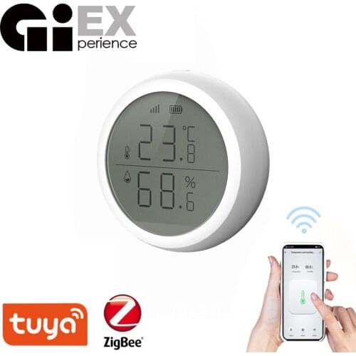 ZigBee Smart Temperature And Humidity Sensor LED Screen Thermometer High/low Alarm Tuya Smart Home