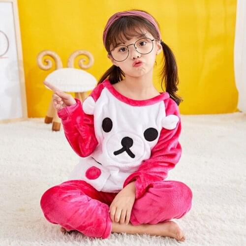 Winter Baby Girl Clothes Children Pajamas For Girls Flannel Long-sleeves Pyjamas Kids Cartoon Nightwear Homewear Boys Sleep Suit
