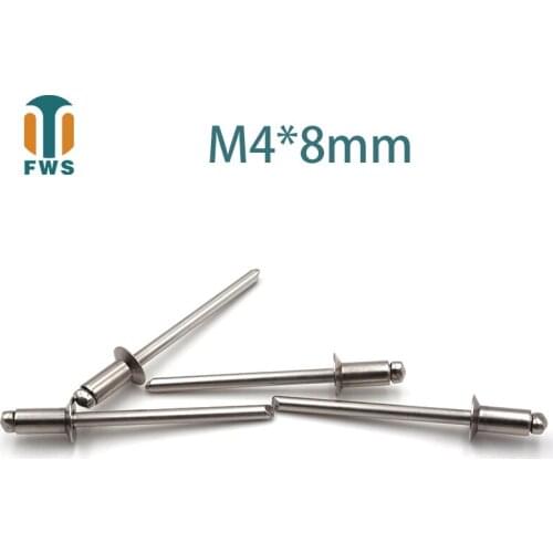 10 PCS M4 Multi Size Stainless Steel Countersunk Head Break Mandrel Blind Rivet Nail Pop Rivets for Furniture Car Aircraft