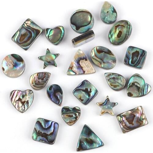 2pcs Mixed Color Natural Abalone Shell Inside Hole Heart Star Drop Shape Shell Beads Pendants For Jewelry Making Charms Earrings