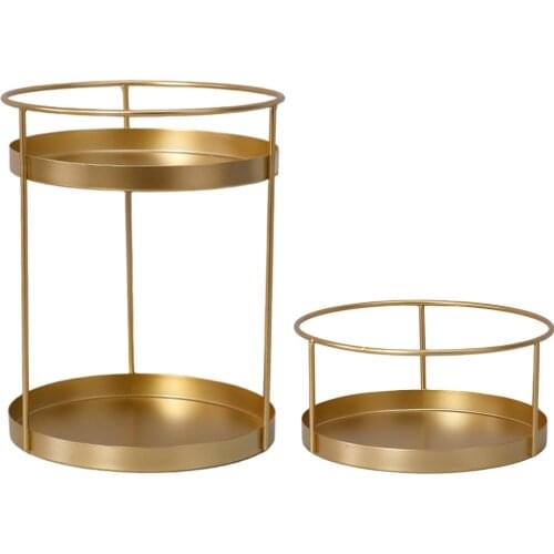 2-Layer Metal Makeup Organizer Simple Storage Rack Display Stand Tray Organiser Decorative Lipstick Organizing Tray Plate