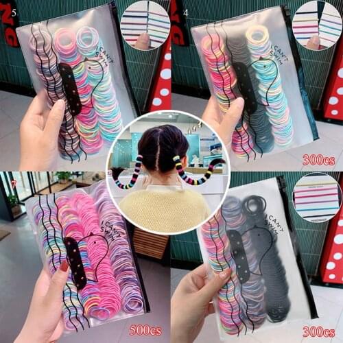 20/40PCS Flower Rubber Band Elastic Hair Band Pontail Holder Headdress Baby Colored Hair Tie Childrens Headband Hair Accesories