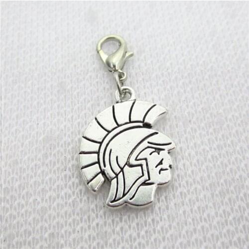 20pcs/lot US Spartans Sports Hanging Charms Lobster Clasp Dangle Charms DIY Bracele&bangles Jewelry Accessory