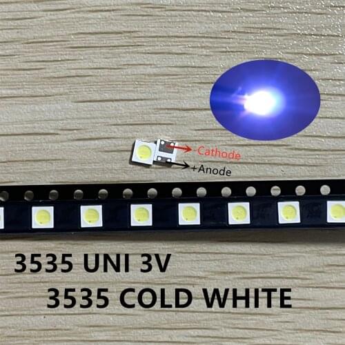 300PCS UNI LED Backlight High Power LED 1W 3v 3537 3535 90LM Cool white LCD Backlight for TV TV Application