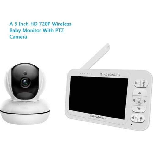 5 Inch Wireless Baby Monitor HD 720P VOX With PTZ Camera