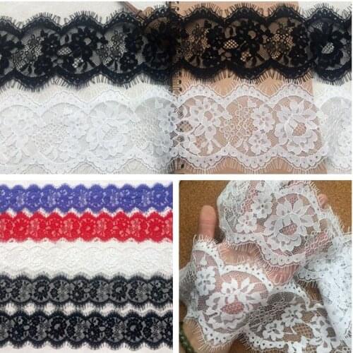 6M/Lot High quality 8cm wide eyelash lace trim curtain dress adornment diy lace fabric craft clothing materials