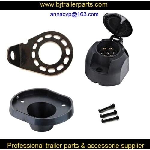 7 Pin trailer connector plastic round socket set with outlet and bracket /boat/ caravan/ motorhome/ car/ auto/ tru trailer parts