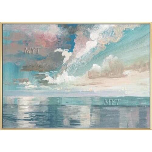 The Sky And The Sea Abstract Oil Painting Modern Wall Art Living Room No Frame Picture Home Decoration Painting 100% Handmade
