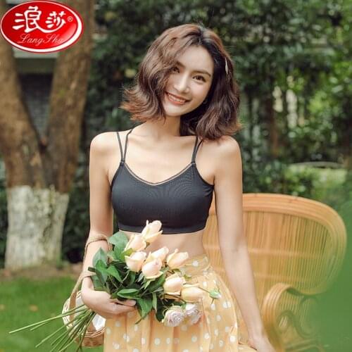 LANGSHA Women Sexy Bra Bralette Lingerie Wireless Padded Seamless Nylon Bras Sleep Ultra Strap Padded Underwear Women Brassiere