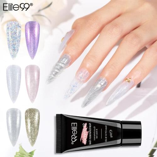 Elite99 Glossy Shimmer Glitter Extension Nail Gel Builder Nail Polish Soak Off UV LED Lamp UV Gel Nail Art Manicure 30G