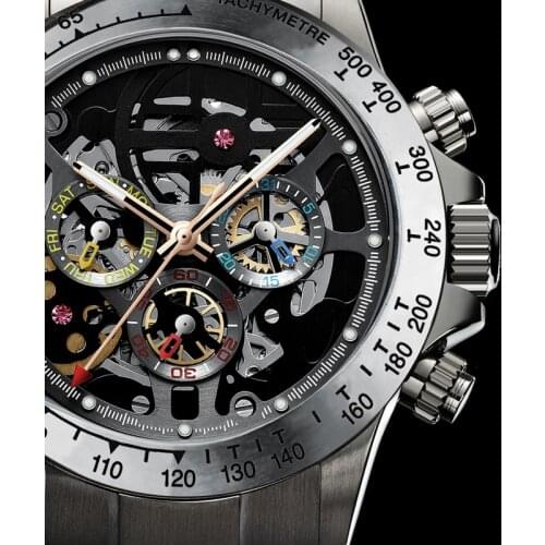 HAIQIN DESIGN skeleton mens mechanical watches luxury automatic watch men sport waterproof wrist watch mens Reloj hombres 2020