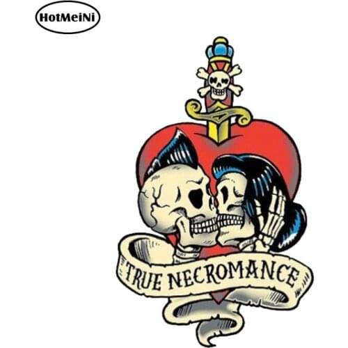 HotMeiNi 7.5cm x 13cm TRUE NECROMANCE HEART DAGGER SKELETONS Car Styling The Tail Of The Car Decal Sticker