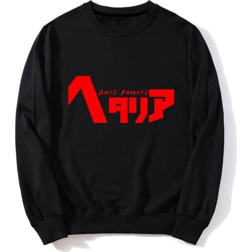 Printing Axis Powers Hoodies Long Sleeves Crew Neck Elastic Hem Colorful Leisure Jacket Soild Fleece Blouse