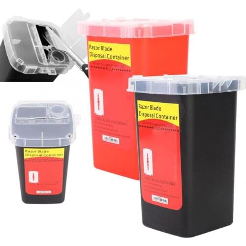 Disposal Container Case Waste Blade Storage Box Razor Blade Tattoo Syringe Needle Trash Collector Hair Tattooo Salon Accessories