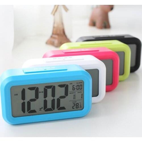 Kitchen Timer Digital Alarm Clock LED Screen Clock Temperature Display Electronic Desktop Digital Clocks LX4700