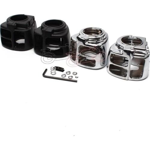 Motorcycle Aluminum Chrome/Black Handlebar Switch Housing Cover For Harley Sportster Dyna Softail V-Rod 2002-2010
