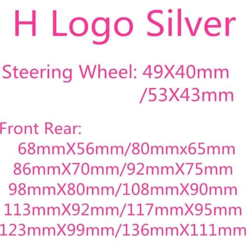 Car Steering Wheel Sticker H logo ABS chrome Front Bonnet Grill rear Trunk Badge Emblem Sticker styling