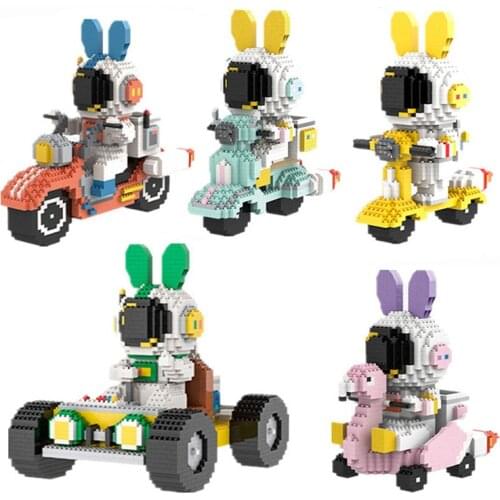 New Mini Building Blocks Interstellar Motorcycle Astronaut Model Toys DIY Cartoon Action Dolls Assembled Brick Childrens Toys