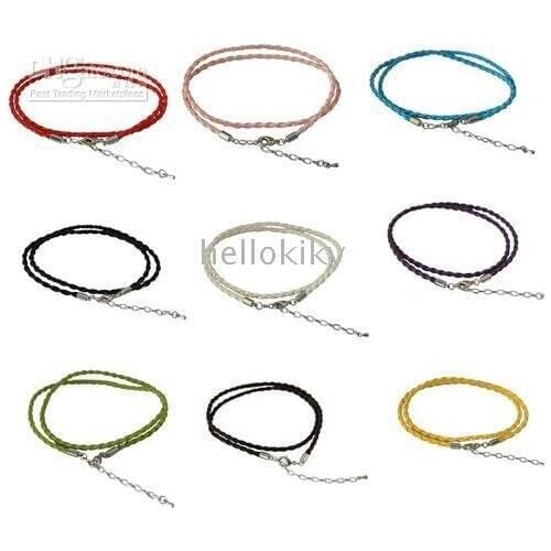 Whole Sales 60PCS MIXED COLOURS KNITTED LEATHER DOUBLE BRACELETS FITS CHARM BRACELET