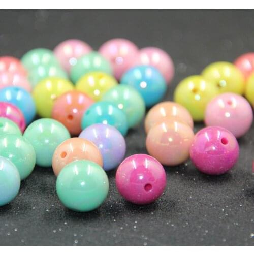 Wholesale High Quality Round Shape Beads Mix AB Color Acrylic Loose Beads Kids Diy Bracelets Necklaces For Jewelry Charm Making
